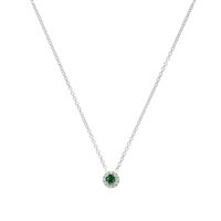 Collana Gazzola Gioielli Donna in Oro bianco Smeraldo 0.12 Ct GI-2307C-8-1-CR13-4-S-ST-N-G-SI-012 - GI-2307C-8-1-CR13-4-S-ST-N-G-SI-012
